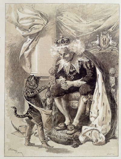 El Gato con Botas - en “Les Contes de Fées” de Charles Perrault, ilustraciones de Adrien Marie de Adrien Emmanuel Marie