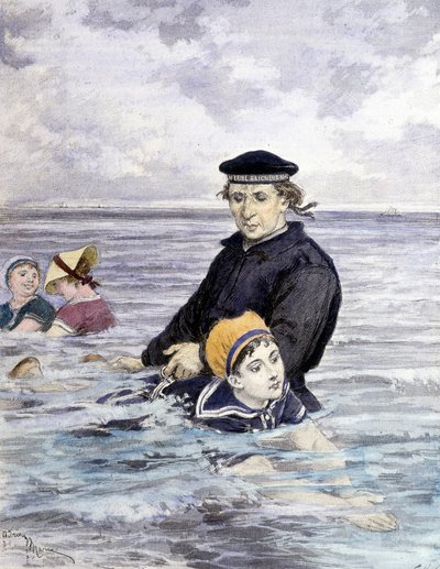 Lección de natación de Adrien Emmanuel Marie