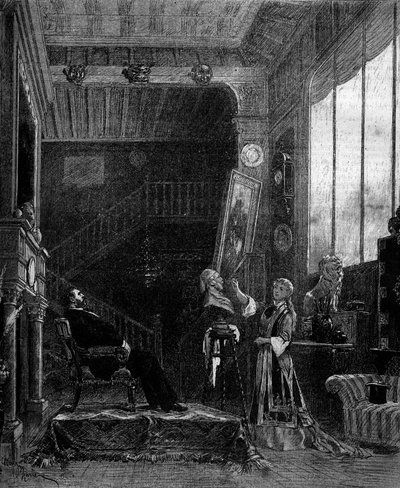Representación teatral: “Le nabab” por Alphonse Daudet (1840-1897) y Pierre Elzear con Blanche Pierson (1842-1919) (Felicia Ruys) y Adolphe Dupuis (1824-1891) (Jansoulet). París, Teatro del Vaudeville de Adrien Emmanuel Marie