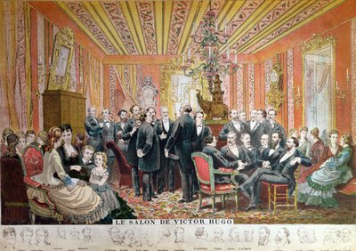 El salón de Victor Hugo, 21 rue de Clichy, París, diciembre de 1875 de Adrien Emmanuel Marie