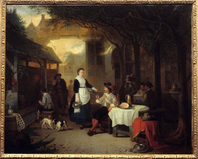 Un caballero en una posada del siglo XVII de Adrien Ferdinand de Braekeleer