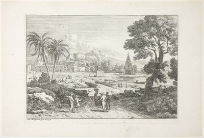 Paisaje con dos palmeras de Adrien Manglard