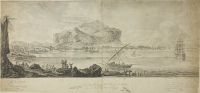 Vista de la ciudad y el puerto de Palermo con vistas al Monte Pellegrino de Adrien Manglard