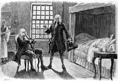 Grabado de Adrien Moreau (1843-1906) ilustrando “Cándido” de Francois Marie Arouet dit Voltaire (1694-1778) de Adrien Moreau