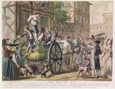Castigo de John Malcom por la población de Boston el 25 de enero de 1774, c.1785 de Adrien Pierre Francois Godefroy
