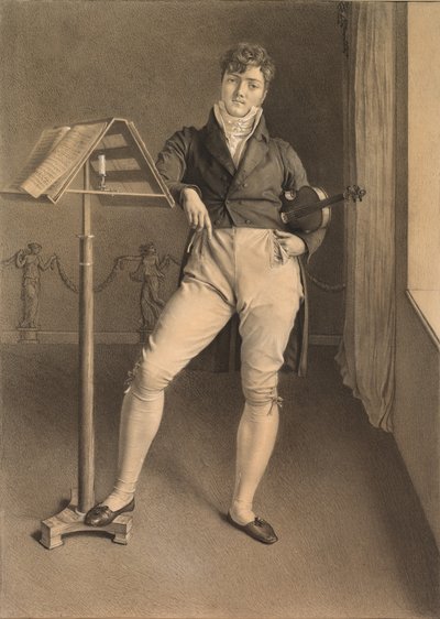 Retrato del violinista Jean Vidal (1789-1867) de Adrien Victor Auger