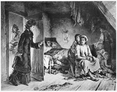 En la casa de los pobres, c.1880 de Adrien de Boucherville
