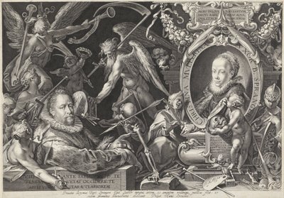Retrato alegórico de Bartholomeus Spranger y su esposa Christina Muller de Egidius  Sadeler (II)