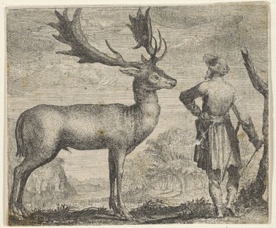 Fábula del alce y el hombre de Egidius  Sadeler (II)