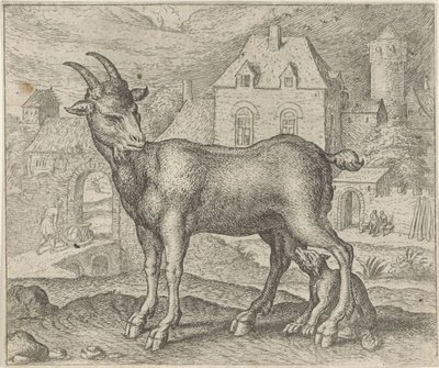 Fábula de la cabra y el joven lobo de Egidius  Sadeler (II)