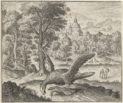 Fábula del buitre y el ruiseñor de Egidius  Sadeler (II)