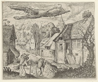 fábula de la cigüeña vieja de Egidius  Sadeler (II)