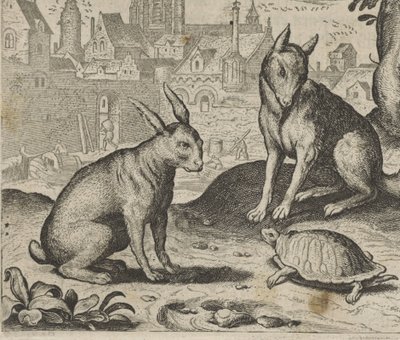 Fábula de la tortuga y la liebre de Egidius  Sadeler (II)