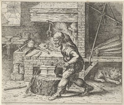 Fábula del herrero y el perro de Egidius  Sadeler (II)