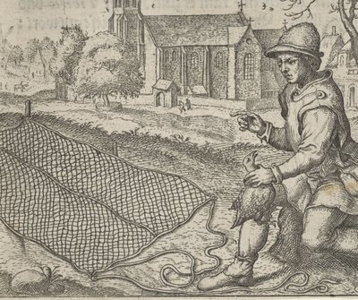 Fábula del pajarero y la perdiz de Egidius  Sadeler (II)
