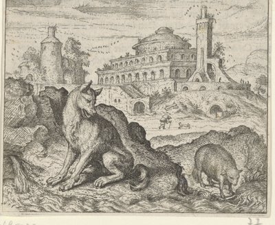Fábula del lobo y el cordero de Egidius  Sadeler (II)