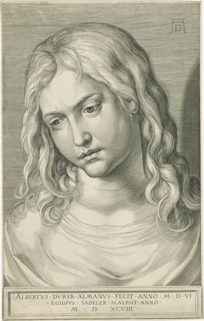 Cabeza de Cristo a los doce años de Egidius  Sadeler (II)