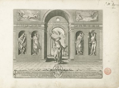 Jano y las cuatro estaciones Imagen del título de una serie sobre los doce meses. Los doce meses (título de la serie) de Egidius  Sadeler (II)