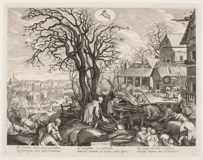 Diciembre, de la serie “Los Doce Meses” de Aegidius Sadeler II