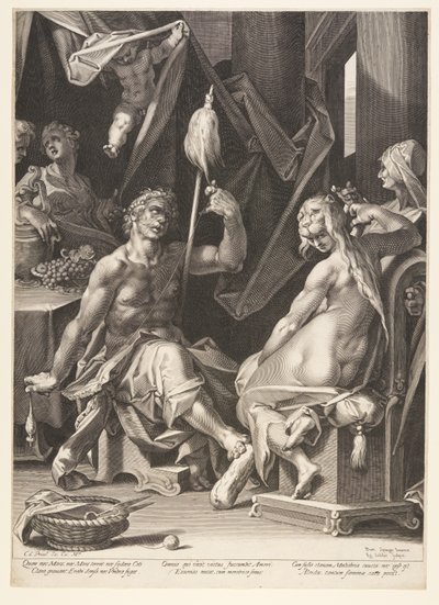 Hércules y Onfalia de Aegidius Sadeler II