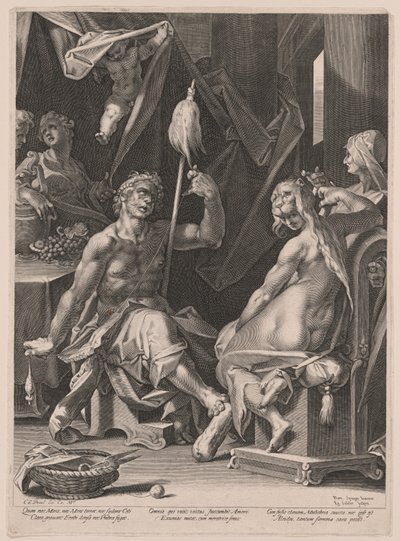 Hércules y Onfalia de Aegidius Sadeler II
