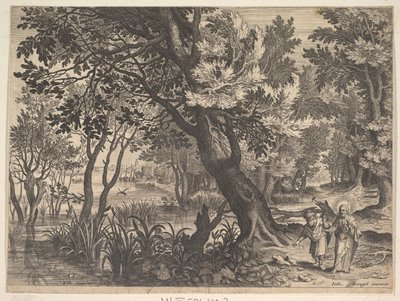 Paisaje con Cristo tentado por el diablo de Aegidius Sadeler II