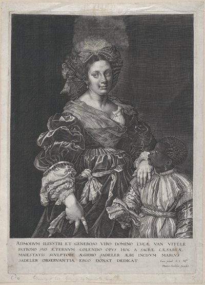 Laura Dianti con un paje negro, 1600-1627 de Aegidius Sadeler II
