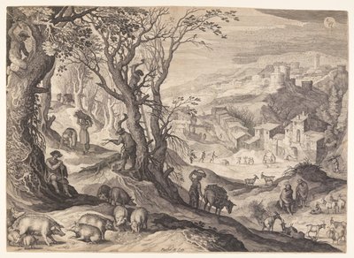 Noviembre/Diciembre, de Los Doce Meses de Aegidius Sadeler II