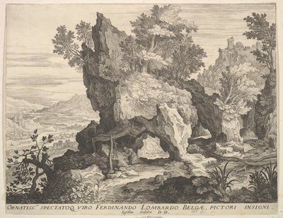 Paisaje rocoso con San Jerónimo de Aegidius Sadeler II
