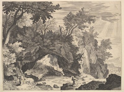 Paisaje Rocoso con la Estigmatización de San Francisco de Aegidius Sadeler II