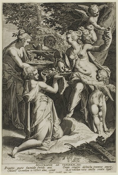 Venus recibe regalos de Aegidius Sadeler II