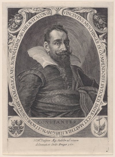 Vincenz Muschinger, Consejero del Emperador Rodolfo II, 1611 de Aegidius Sadeler II
