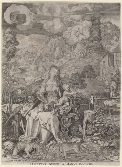 Virgen y Niño en un paisaje de Aegidius Sadeler II after Albrecht Dürer