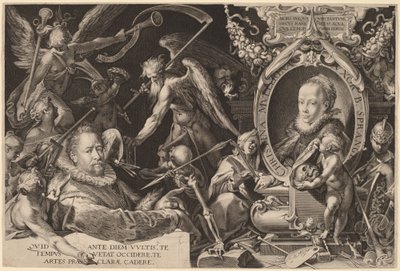Bartholomaeus Spranger y su difunta esposa Christina Muller de Aegidius Sadeler II, after Bartholomaeus Spranger
