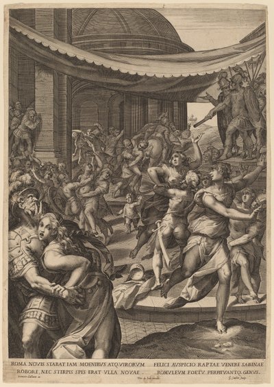 El rapto de las sabinas de Aegidius Sadeler II after Denys Calvaert
