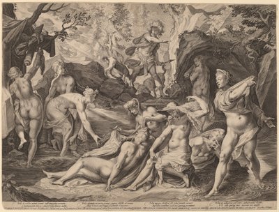 Diana sorprendida por Acteón de Aegidius Sadeler II after Joseph Heintz the Elder