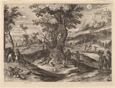 Julio y agosto de Aegidius Sadeler II after Paul Bril