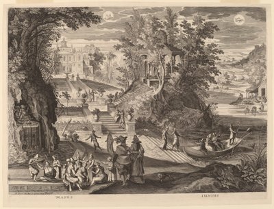Mayo y Junio de Aegidius Sadeler II after Paul Bril