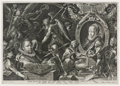Bartholomaeus Spranger y su esposa, Christina Muller, 1600 de Aegidius Sadeler or Saedeler