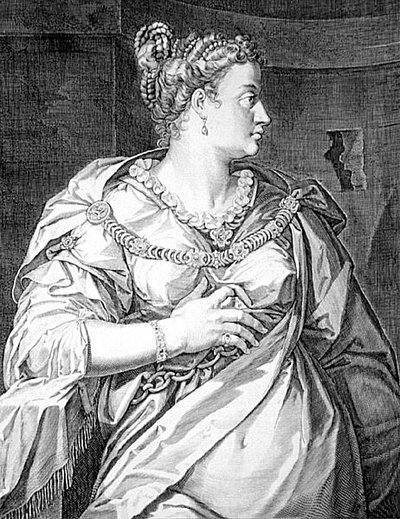 Petronia primera esposa de Vitellus de Aegidius Sadeler or Saedeler