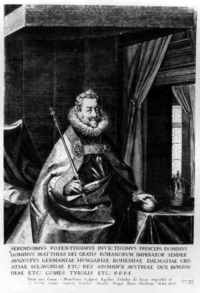 Retrato de Matías (1557-1619), Emperador del Sacro Imperio Romano, 1616 de Aegidius Sadeler or Saedeler