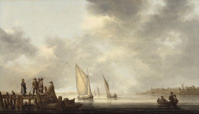 Un Muelle con Vista a Dordrecht de Aelbert Cuyp