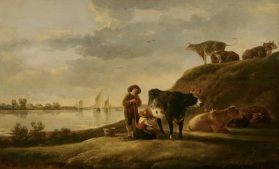 Ganado junto a un río de Aelbert Cuyp
