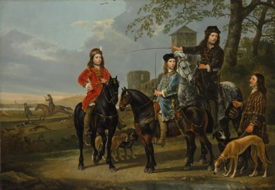 Retrato ecuestre de Cornelis 1639-1680 y Michiel Pompe van Meerdervoort, ca. 1652-53 de Aelbert Cuyp