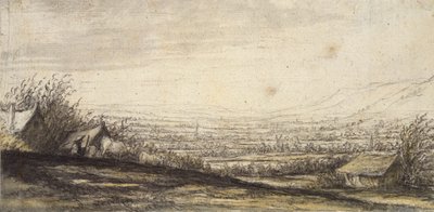Paisaje extenso con cabaña y ganado de Aelbert Cuyp
