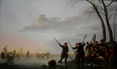 Pescar bajo el hielo de Aelbert Cuyp