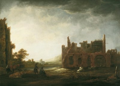 Paisaje con las ruinas de la abadía de Rijnsburg de Aelbert Cuyp