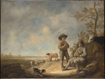 Pastores tocando la flauta de Aelbert Cuyp