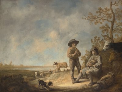 Pastores tocando la flauta de Aelbert Cuyp
