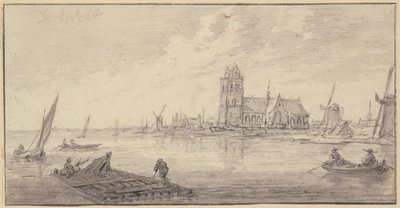 Balsas de madera frente a Dordrecht de Aelbert Cuyp
